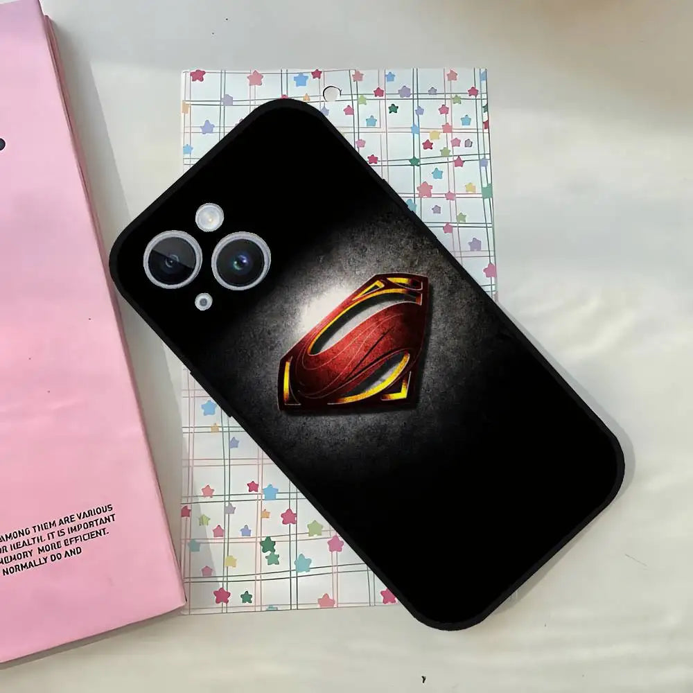 iphone14pro / z10 Coque iPhone Superman – Design Noir Logo S Rouge