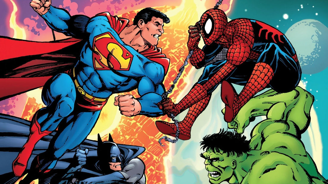 Superman frente a Spider-Man, con Batman y Hulk, en la cubierta del ómnibus DC Versus Marvel