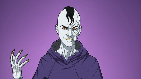 DeSaad con capa violeta, el torturador de Darkseid en Apokolips