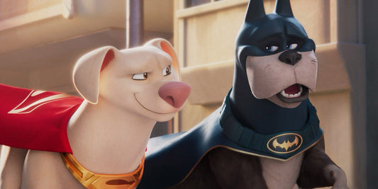 Krypto et Ace en costume dans le film d'animation Krypto et les Super-Animaux (2022)