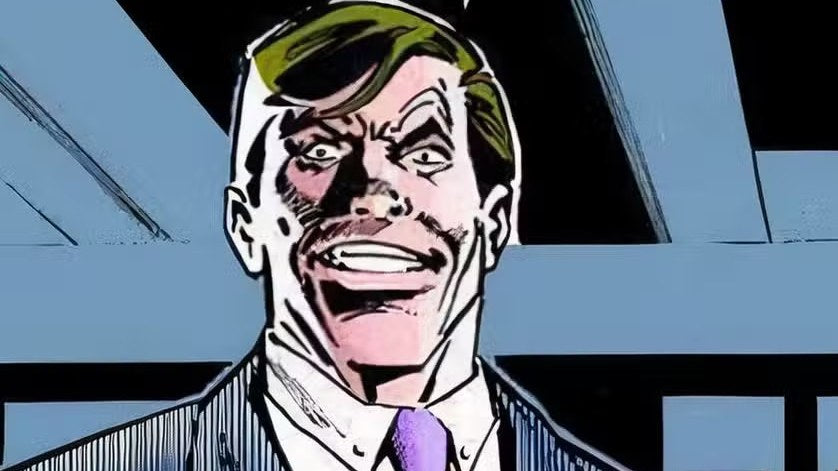 Morgan Edge, el magnate de los medios de Metropolis, en un dibujo de DC Comics