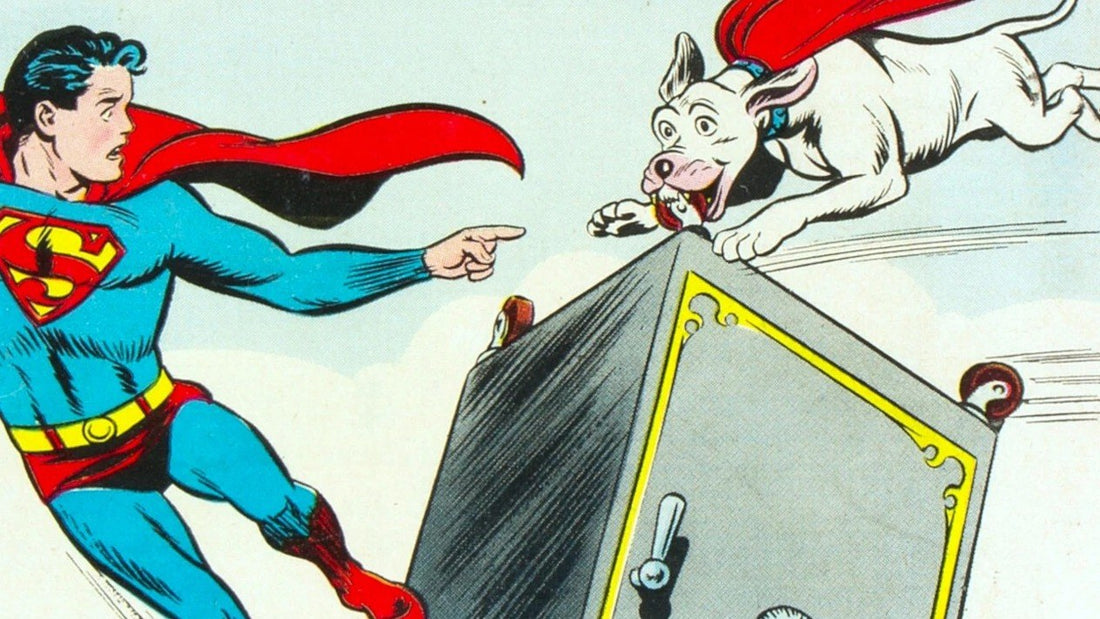 Superboy y Krypto en la portada de Adventure Comics #210 (1955), primera historia de Krypto escrita por Otto Binder