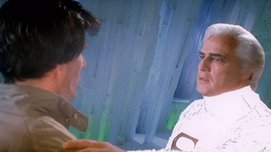 Christopher Reeve face à Marlon Brando en Jor-El dans la Forteresse, scène restaurée par le Donner Cut