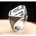 Anillo Superman – Diseño Plata y Negro DC Comics