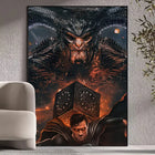 Póster Superman – Enfrentamiento Épico de Fantasía Oscura