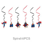 Decoración Cumpleaños Superman – Espirales Colgantes