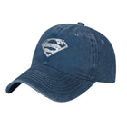 Gorra de Superman Vintage Azul – Logo Blanco Agrietado