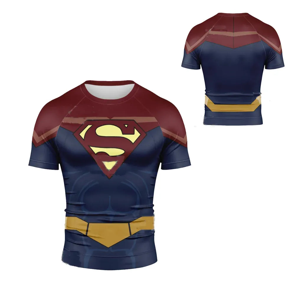Bordeaux et Or / XS T-shirt Compression Superman – Bordeaux et Or