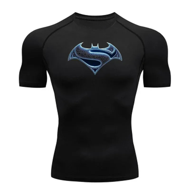 Emblème Fusionné / Noir / S T-shirt Compression Superman x Batman – Emblème Fusionné