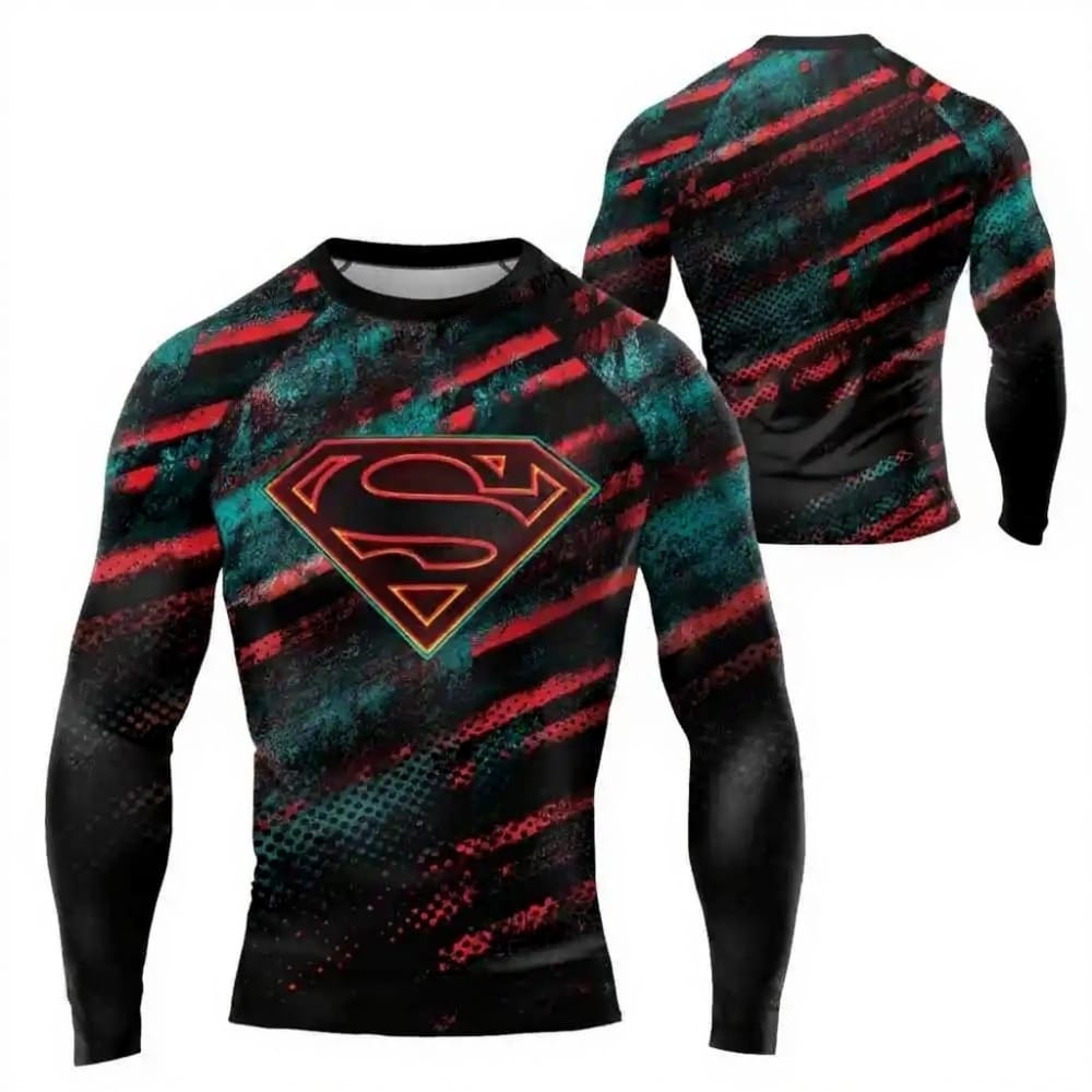Impact Turquoise / XS Rashguard Compression Superman – Impact Turquoise