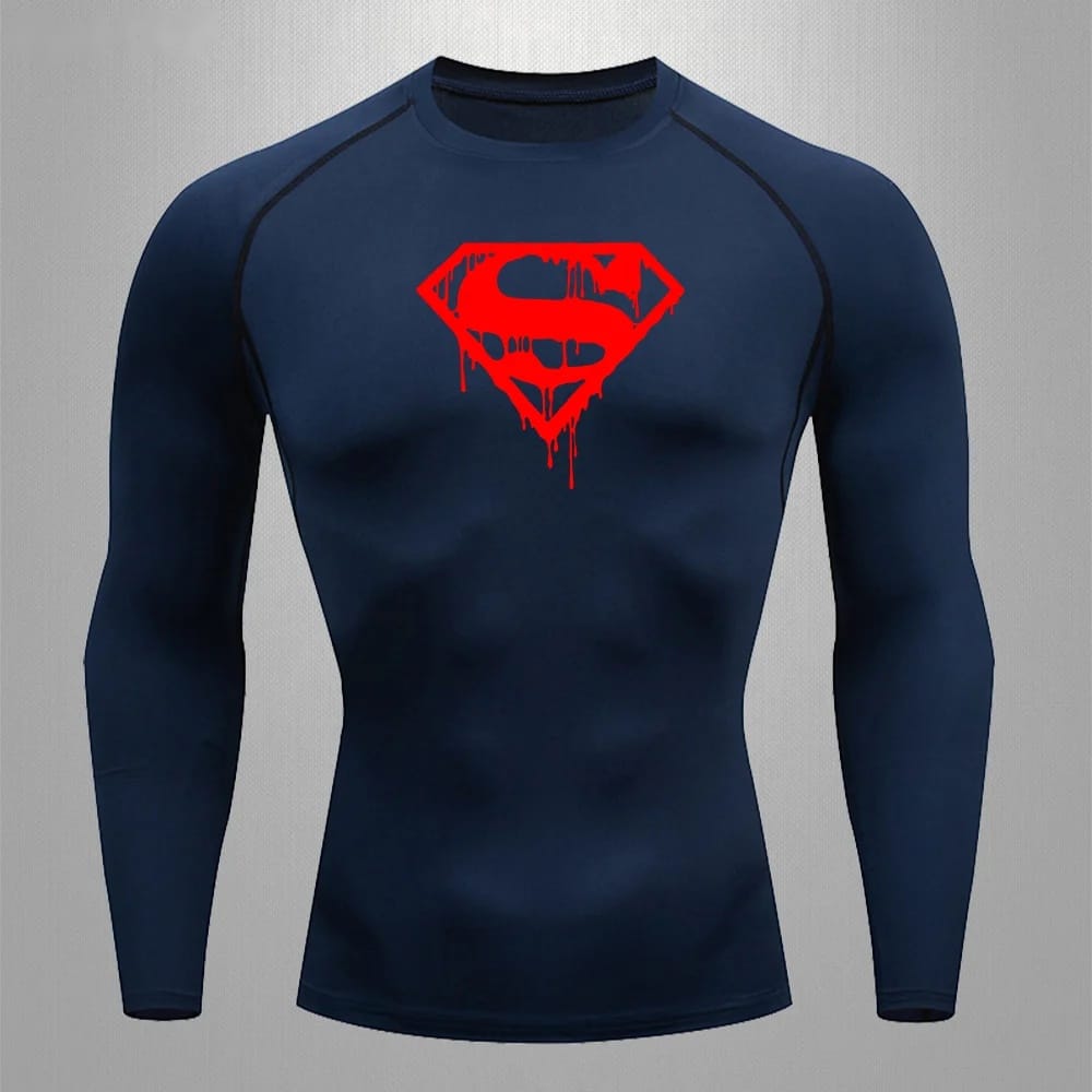 Logo Effet Peinture / Bleu Marine Logo Rouge / S T-shirt Compression Superman – Logo Effet Peinture