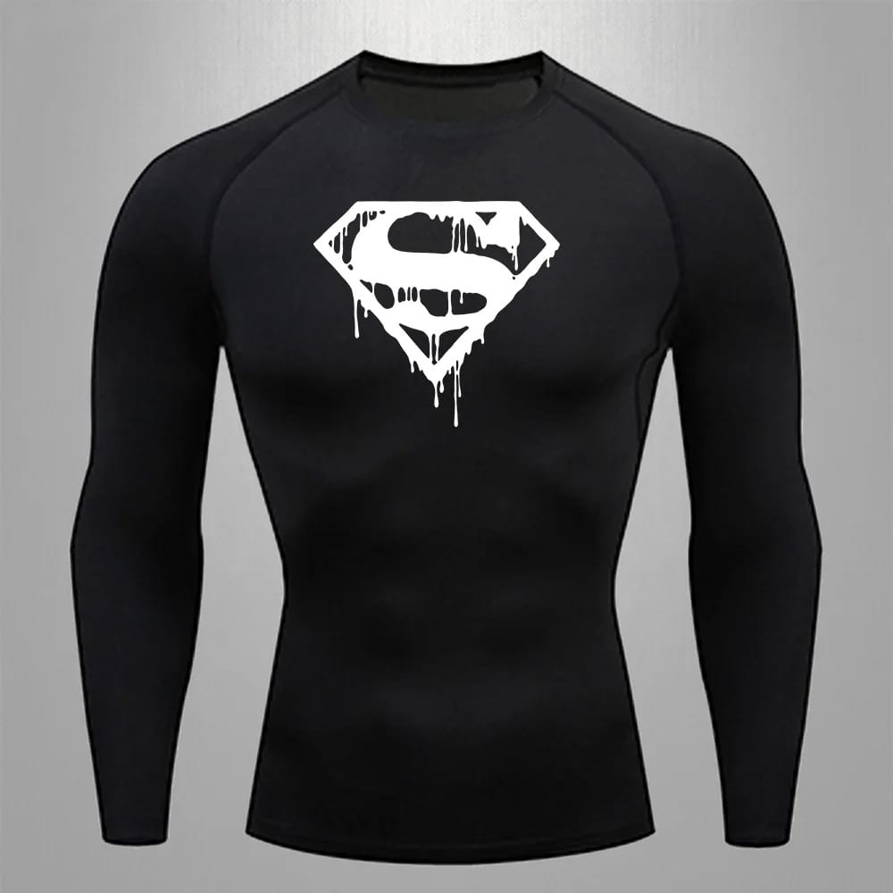 Logo Effet Peinture / Noir Logo Blanc / S T-shirt Compression Superman – Logo Effet Peinture