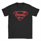 Camiseta Superman - Logo Desgastado Rojo Negro