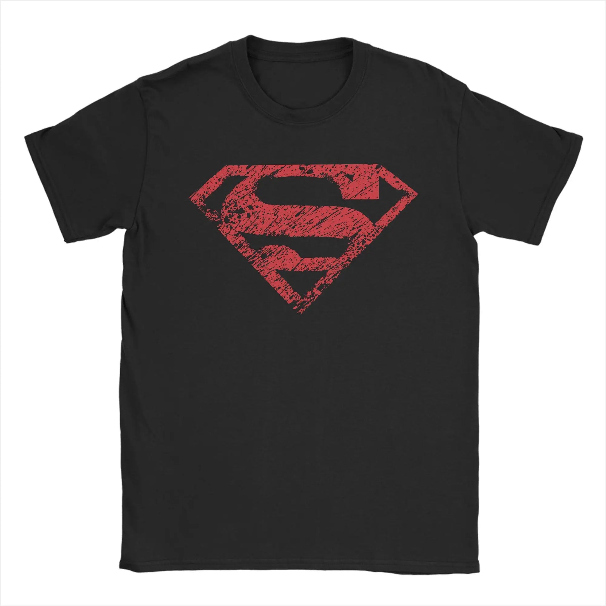 Logo rouge Distressed / S T-Shirt Superman - Logo Distressed Rouge Noir