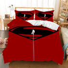 Juego de cama con logo de Superman Rojo – Logo de Hombre de Acero Negro
