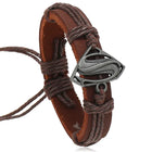 Pulsera Superman – Emblema de Metal y Cuero Marrón Ajustable