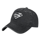 Gorra Superman Negra Vintage – Logo Plateado Icónico
