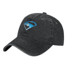 Gorra Superman Negra Desgastada – Logo Azul Icónico