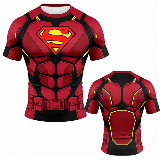T-shirt Superman Compression - Rouge Logo Iconique