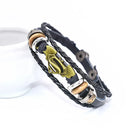 Pulsera Superman & Batman – Emblemas de Metal y Cuero Trenzado Ajustable