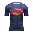 Camiseta de compresión de Superman – Azul/Rojo Manga Corta