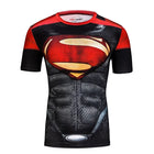 Camiseta de compresión Superman – Rojo Manga Corta Deporte