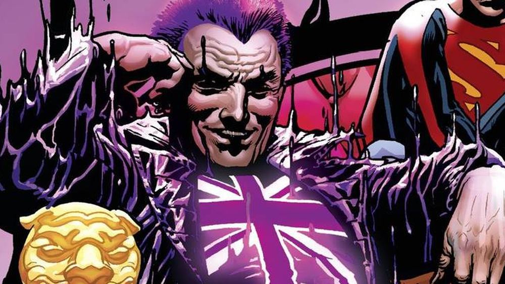 Manchester Black, chaqueta con la Union Jack, en los cómics