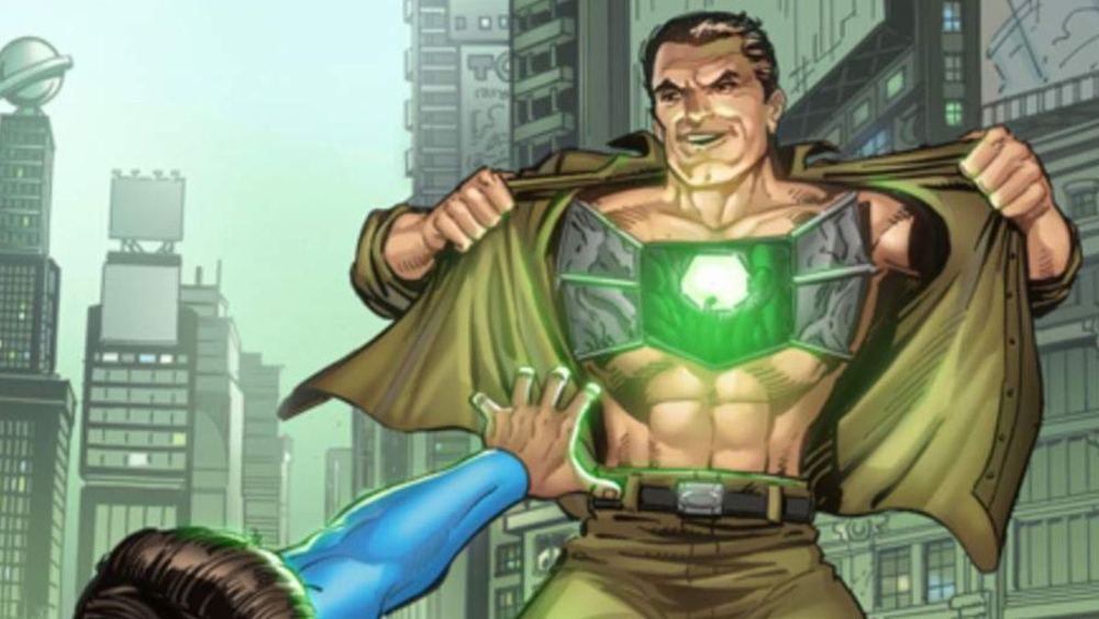 Metallo abre la chaqueta: un corazón de kryptonita verde en el pecho