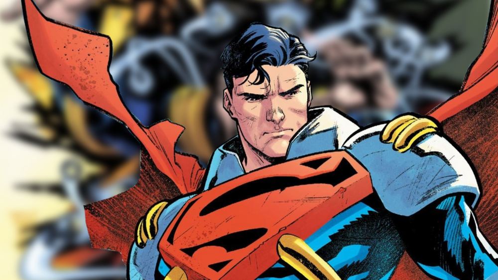 Superboy-Prime con armadura y capa roja, en los cómics